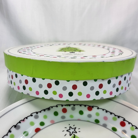 C R Gibson Light Bites PLATES Porcelain Dessert Set of 4 Boxed Appetizer Snack - Picture 9 of 12